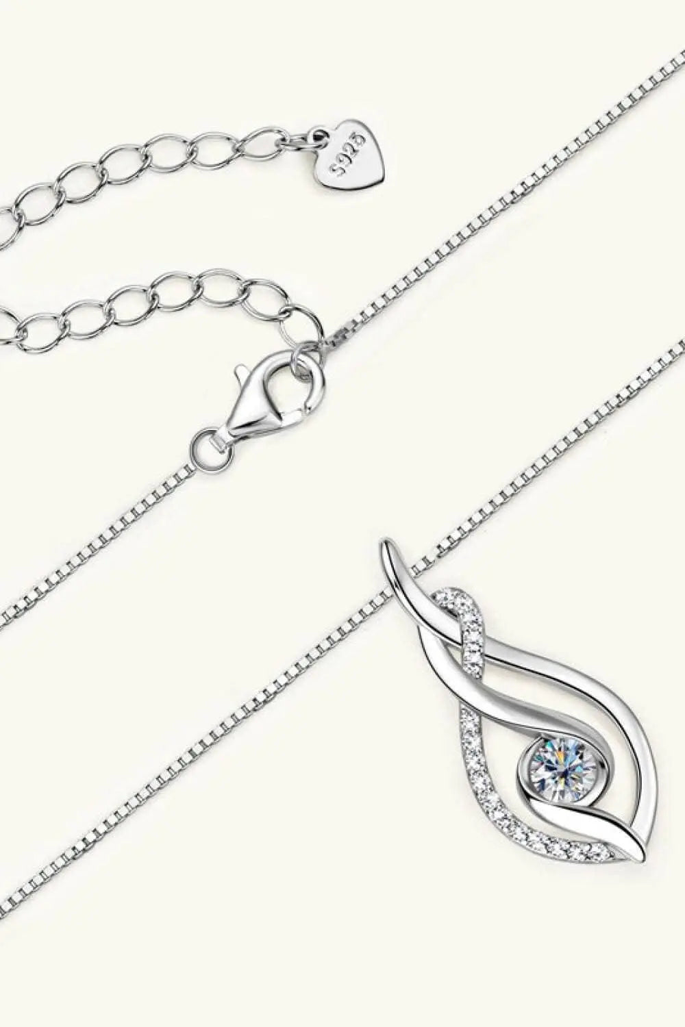 Elegant Moissanite Silver Necklace - Love Salve